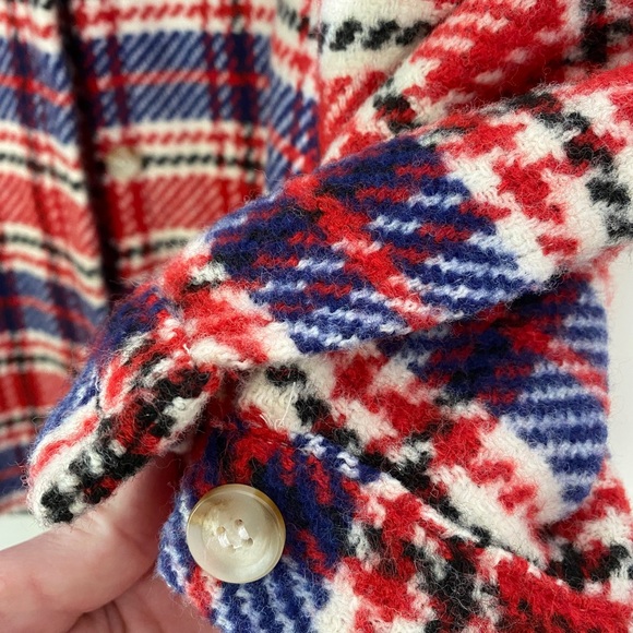 Oversized red, white and blue sweater jacket - Picture 3 of 7